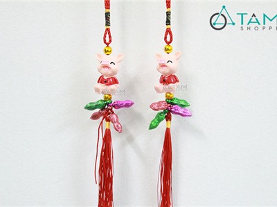 Dây treo Tết heo xinh hạt đậu số 34 (30cm)